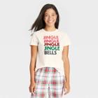 Women's Holiday Jingle Bells Matching Family Pajama T-shirt - Wondershop White