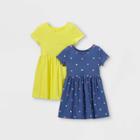 Toddler Girls' 2pk Heart Dress - Cat & Jack Navy/yellow
