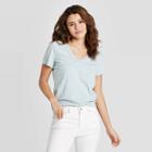 Women's Short Sleeve V-neck T-shirt - Universal Thread Blue