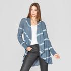 Women's Tie Dye Long Sleeve Open Cardigan - Knox Rose Teal