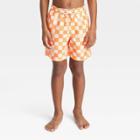 Boys' Checkered Smile Swim Trunks - Cat & Jack Orange