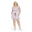 Women's Plus Size Striped Sleeveless V-neck Romper 2x - Red/blue - Vineyard Vines For Target, Purple