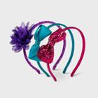 Toddler Girls' 3pc Headband Set - Cat & Jack Red/teal/purple