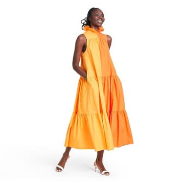 Sleeveless Ruffle Two-tone Tiered Dress - Christopher John Rogers For Target Orange Xxs