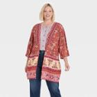 Women's Plus Size Jacket - Knox Rose Rust Floral X/1x, Red Floral