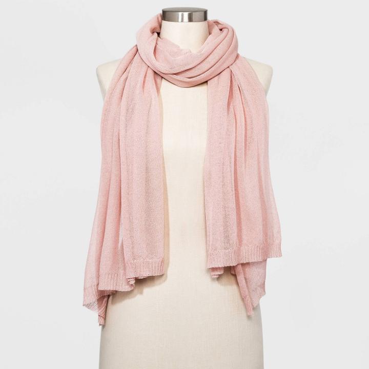 Women's Wrap Scarf - A New Day Smoked Pink One Size, Women's