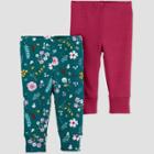 Baby Girls' 2pk Floral Leggings - Just One You Made By Carter's 9m Green, Girl's