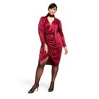 Women's Plus Size Long Sleeve Deep V-neck Wrap Dress - Altuzarra For Target Red 2x, Women's,