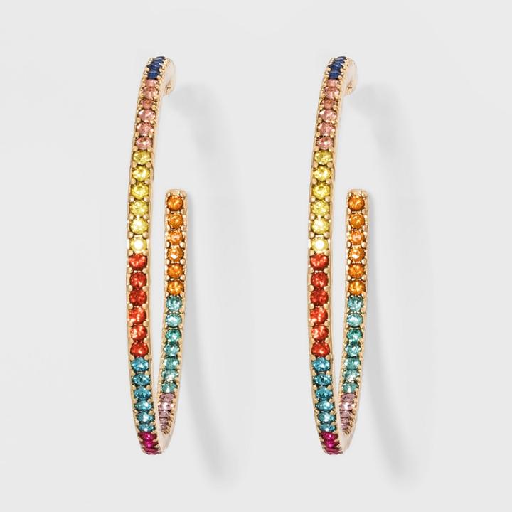 Sugarfix By Baublebar Crystal Hoop Earrings - Rainbow, Girl's,