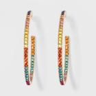 Sugarfix By Baublebar Crystal Hoop Earrings - Rainbow, Girl's,