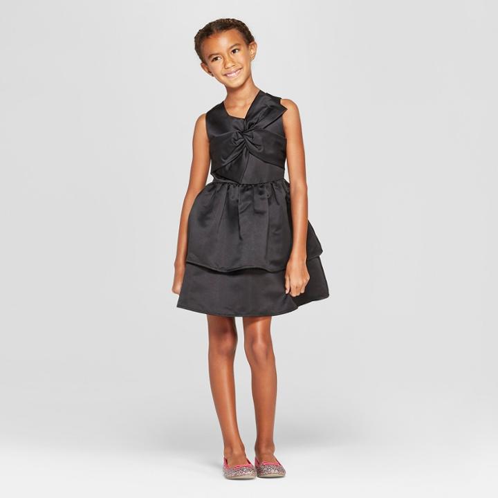 Girls' Satin Dress With Bow - Cat & Jack Black