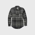 Women's Plaid Long Sleeve Button-down Flannel Shirt - Universal Thread Charcoal Gray
