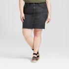 Women's Plus Size Denim Mini Skirt - Universal Thread Black