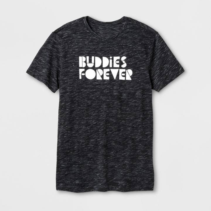 Shinsung Tongsang Men's Short Sleeve Buddies Forever Graphic T-shirt - Black