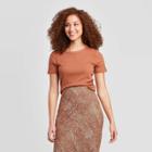 Women's Regular Fit Short Sleeve Crewneck T-shirt - A New Day Blush Brown