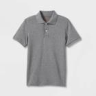 Boys' Short Sleeve Interlock Uniform Polo Shirt - Cat & Jack Gray