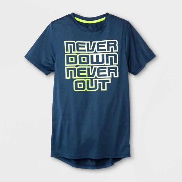 Boys' Graphic Tech T-shirt Never Down Never Out - C9 Champion Navy