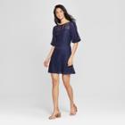 Women's Short Sleeve Lace Dress - Xhilaration Blue