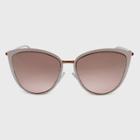 Women's Cateye Metal Plastic Combo Sunglasses - A New Day White, Grey/white
