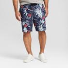 Men's Big & Tall 8 Floral Elastic Waist Shorts - Goodfellow & Co Navy