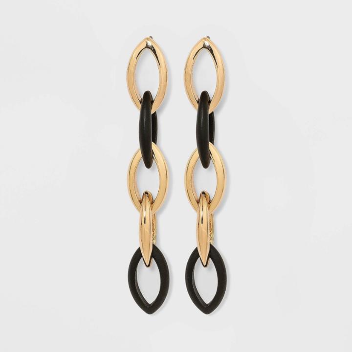 Dangle Link Drop Earrings - A New Day Black