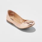 Women's Ona Wide Width Round Toe Ballet Flats - Mossimo Supply Co. Gold 11w, Size: 11 Wide, Rose Gold
