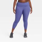 Women's Plus Size Sculpted Linear Laser Cut High-waisted 7/8 Leggings 25 - All In Motion Grape