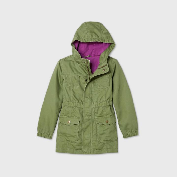 Girls' Twill Parka Jacket - Cat & Jack Green