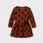Toddler Girls' Dots Long Sleeve Dress - Just One You Made By Carter's Brown/black