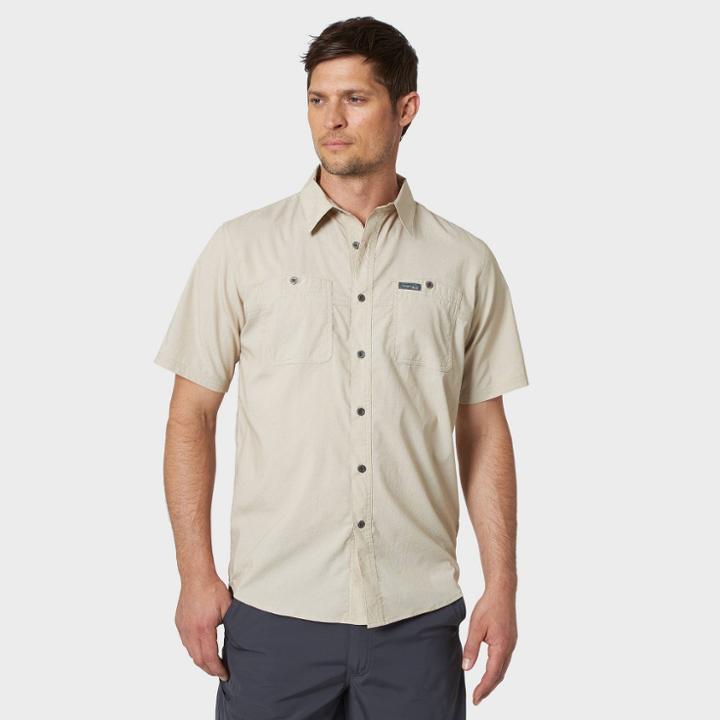 Wrangler Men's Classic Fit Short Sleeve Camp Shirt - Fawn