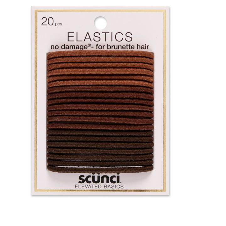 Scunci 4mm No Damage Elastics - Brunette