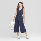 Women's Sleeveless V-neck Wide Leg Jumpsuit - Universal Thread Navy