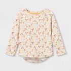 Toddler Girls' Floral Long Sleeve T-shirt - Cat & Jack 12m, Pink/red/white