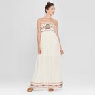 Women's Strapless Embroidered Maxi Dress - Xhilaration Light