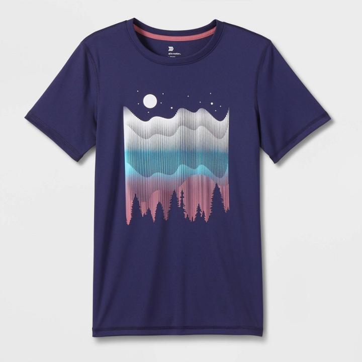 Boys' Short Sleeve 'night Sky' Graphic T-shirt - All In Motion Navy Blue