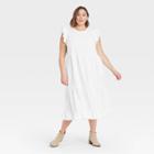 Women's Plus Size Ruffle Sleeveless Tiered Dress - Universal Thread White
