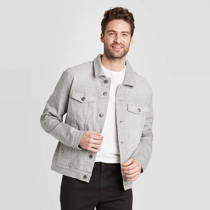Men's Lightweight Denim Trucker - Goodfellow & Co Gray S, Men's,