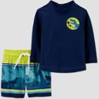 Baby Boys' 2pc Dino Long Sleeve Rash Guard Set - Just One You Made By Carter's Navy