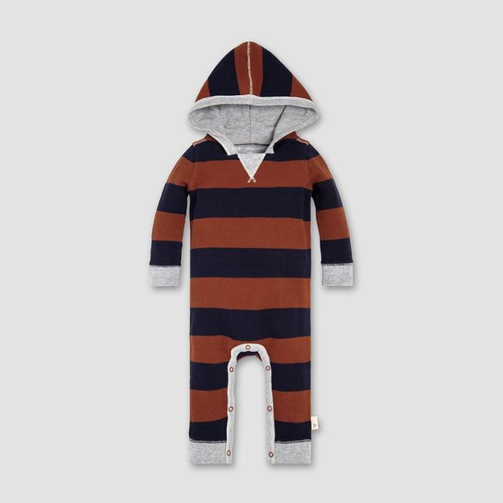 Burt's Bees Baby Baby Boys' Thermal Rugby Stripe Coverall - Midnight