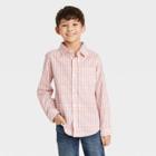 Boys' Long Sleeve Button-down Shirt - Cat & Jack Cream