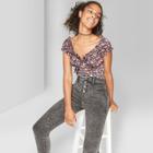 Women's Yoke Front High-rise Skinny Jeans - Wild Fable Acid Washed Black