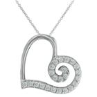 Target Silver Plated Heart Pendant With Cubic Zirconia