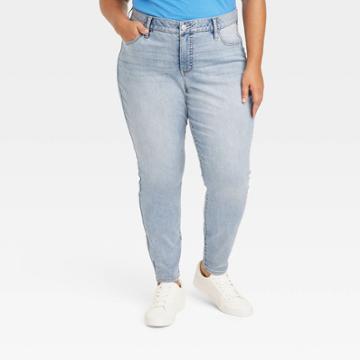 Women's Mid-rise Skinny Jeans - Ava & Viv Medium Wash 17,