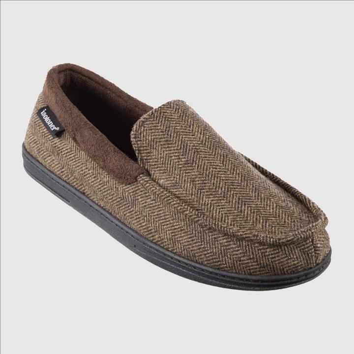 Isotoner Men's Logan Moccasin Slippers - Brown