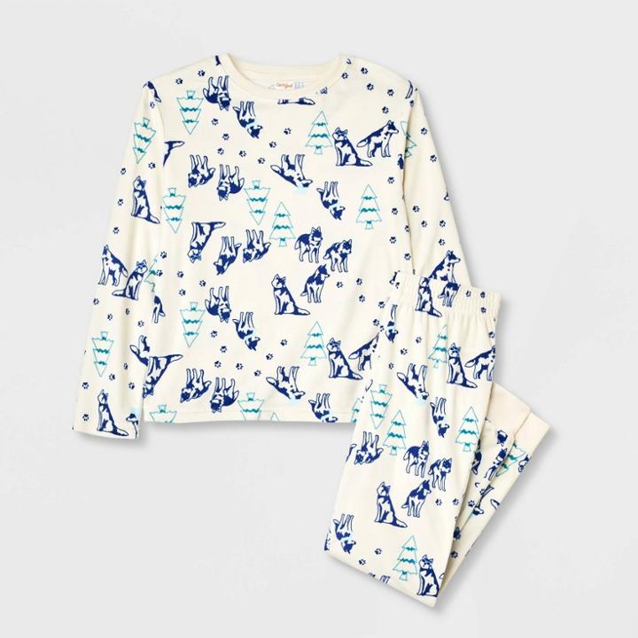 Boys' 2pc Fleece Long Sleeve Pajama Set - Cat & Jack White