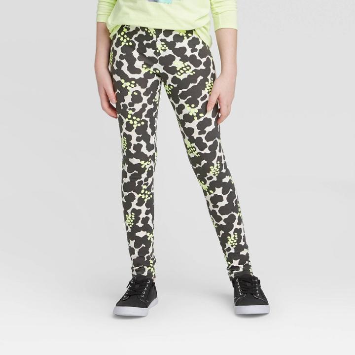 Girls' Splatter Leggings - Cat & Jack Cream Xs, Girl's, White