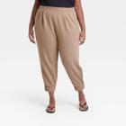 Women's Plus Size High-rise Ankle Length Jogger Pants - Who What Wear Beige