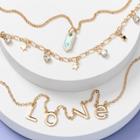 More Than Magic Girls' Love And Geo Shape Layered Necklace Set -