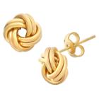 Tiara Gold Over Silver High Polish Love Knot Earrings, Yellow