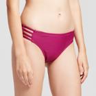 Women's Ribbed Caged Hipster Bikini Bottom - Thistle Pink - Xl - Mossimo, Pink Thistle